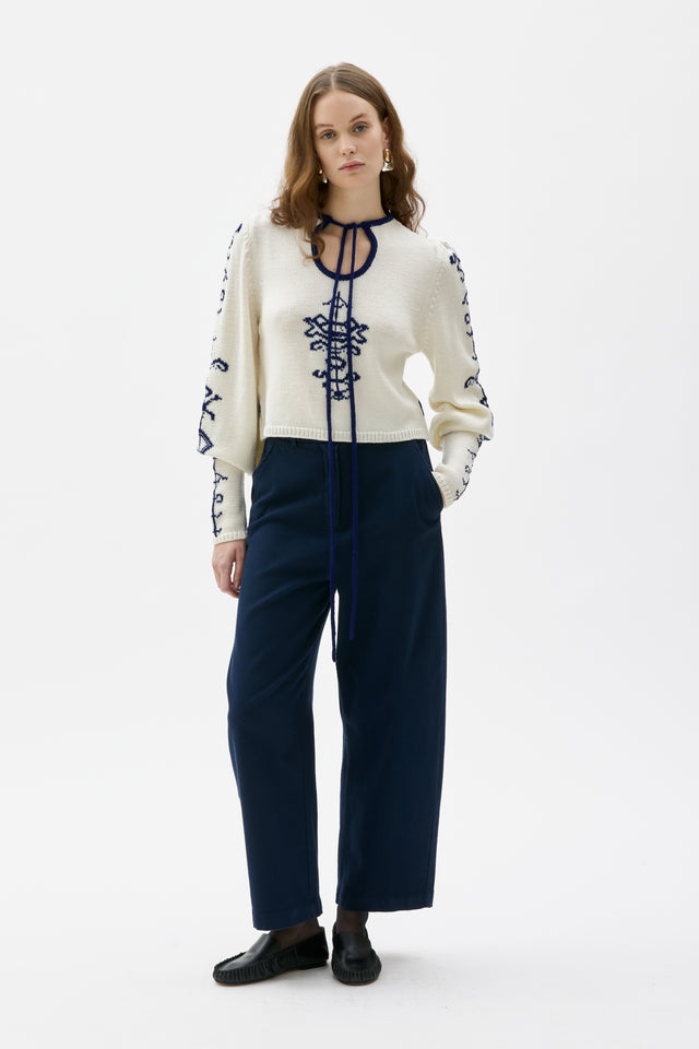 MASKA| NONA Cashmere Trousers | Navy