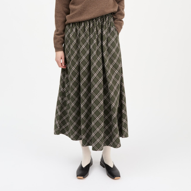 Skall Studio | DAGNY Skirt | Green & White Check