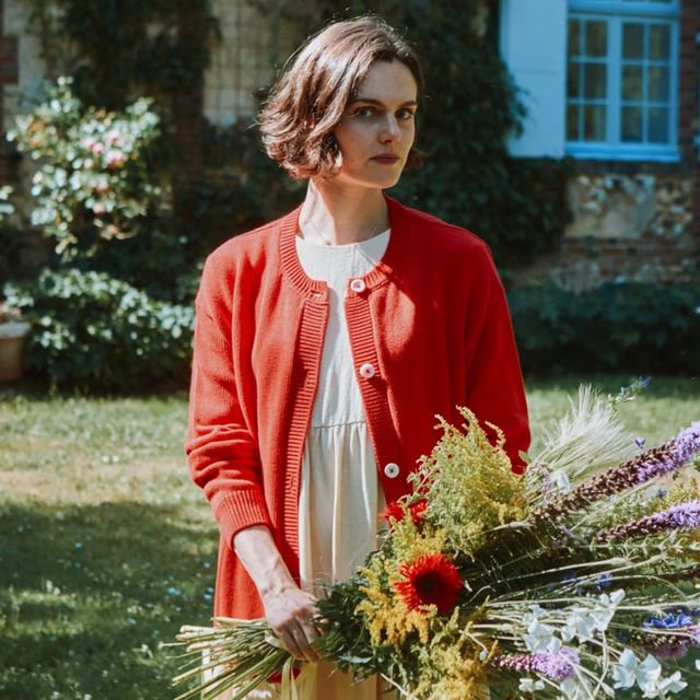 Poudre Organic | PETALE Cardigan | Rouge Coral