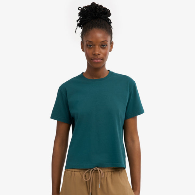 Colorful Standard | BOXY CROP T-Shirt | Ocean Green