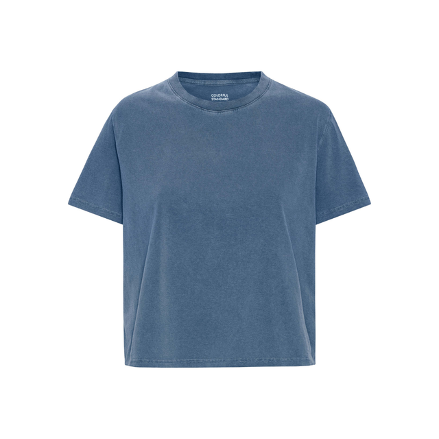 Colorful Standard |  BOXY CROP T-Shirt | Faded Indigo