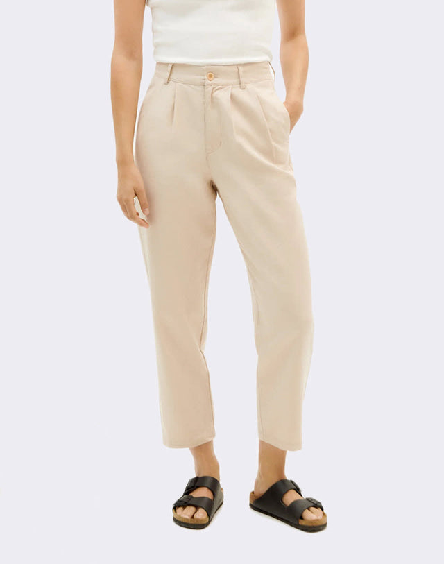 Thinking Mu | RINA Hemp Trouser | Pearl