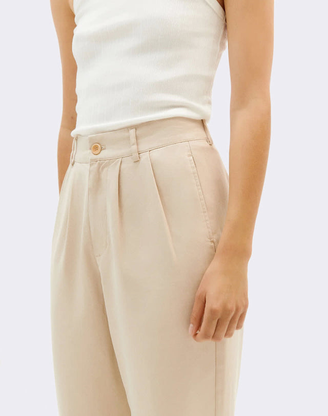 Thinking Mu | RINA Hemp Trouser | Pearl