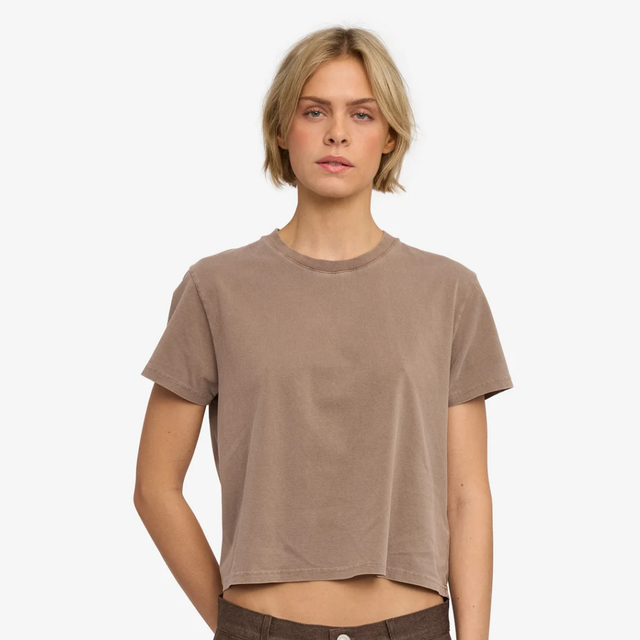 Colorful Standard |  BOXY CROP T-Shirt | Faded Khaki