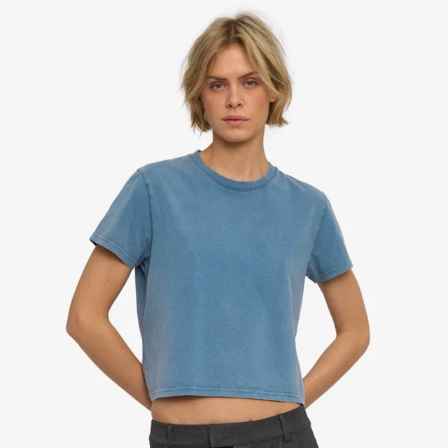 Colorful Standard |  BOXY CROP T-Shirt | Faded Indigo