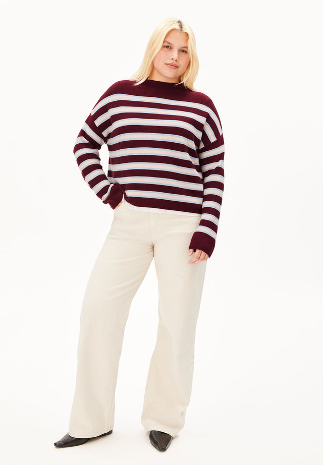 Armedangels | MERINAA | Stripe | Red/Blue/Oatmilk