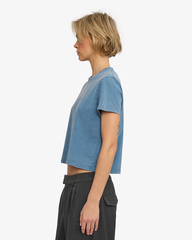 Colorful Standard |  BOXY CROP T-Shirt | Faded Indigo