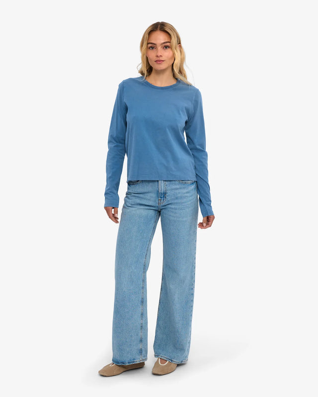 Colorful Standard | Organic Long Sleeved T-Shirt | Faded Indigo
