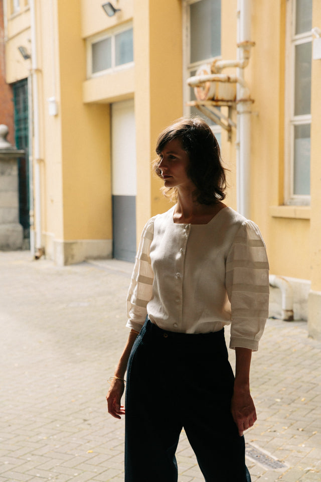 Jennifer Slattery | NANCY Linen Blouse | Cream