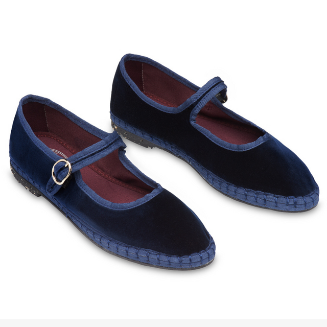 FLABELUS | MOLLY Velvet Pumps | Navy