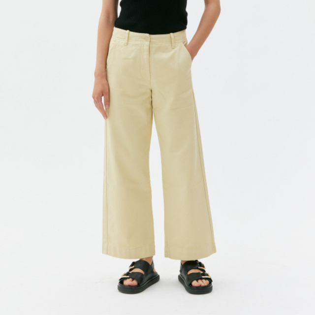 MASKA| LAILA Recycled Cotton Trouser | Pale Yellow