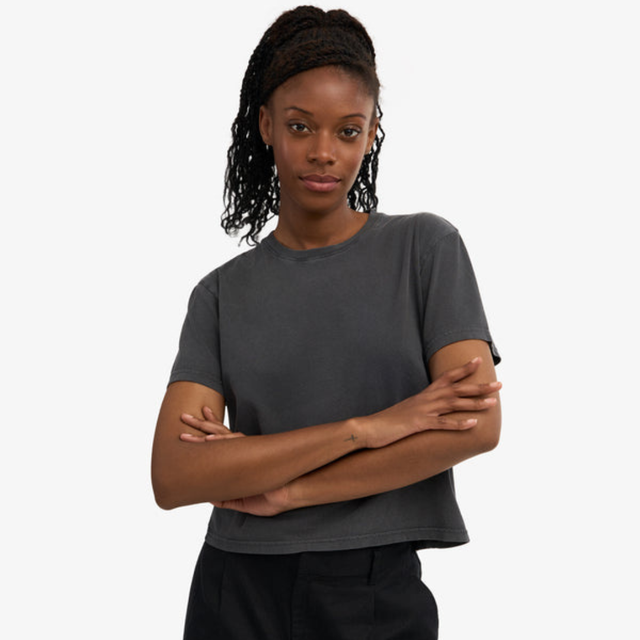 Colorful Standard |  BOXY CROP T-Shirt | Faded Black